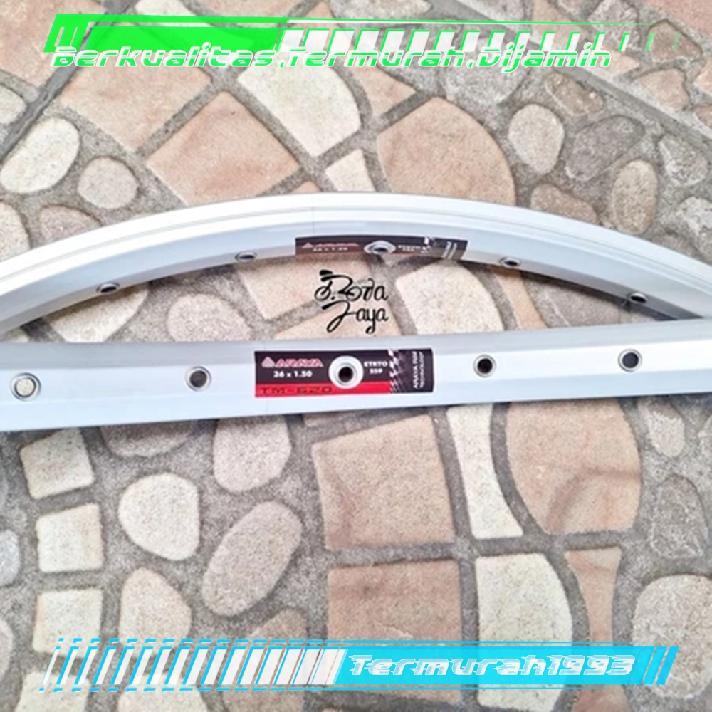 VELG RIMS SEPEDA ARAYA 26 TM620 / ALLOY SILVER 36H SPAREPART SEPEDA TERMURAH