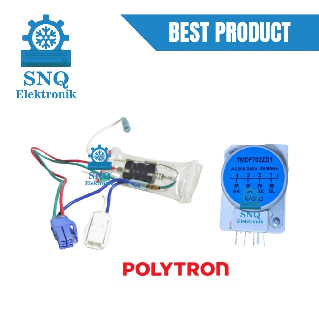 Timer dan bimetal kulkas polytron 2 pintu 1 set - Deprost kulkas 2 pintu polytron - Sensor suhu kulk