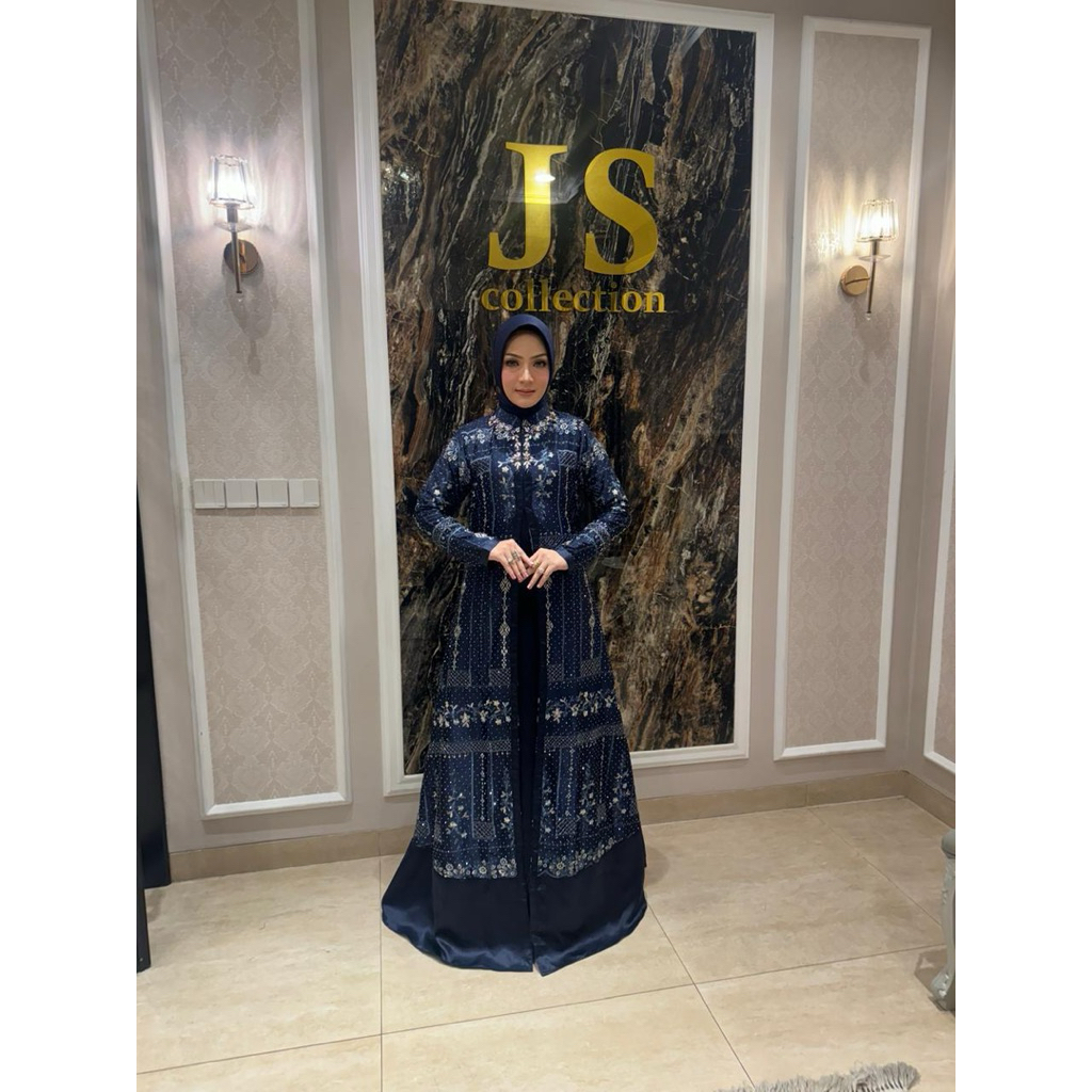 Dress armani silk  silver stone mewah dan elegan