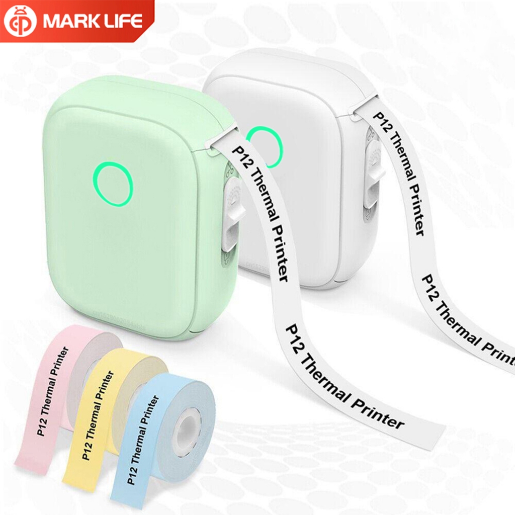 MARKLIFE Label Printer P12 Portable Printer Inkless Bluetooth Mini Sticker Printer Barcode Maker