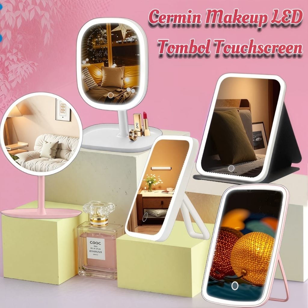 New Cermin Makeup LED Reachargeable Lampu Cermin Makeup Cermin Kosmetik•IMC•