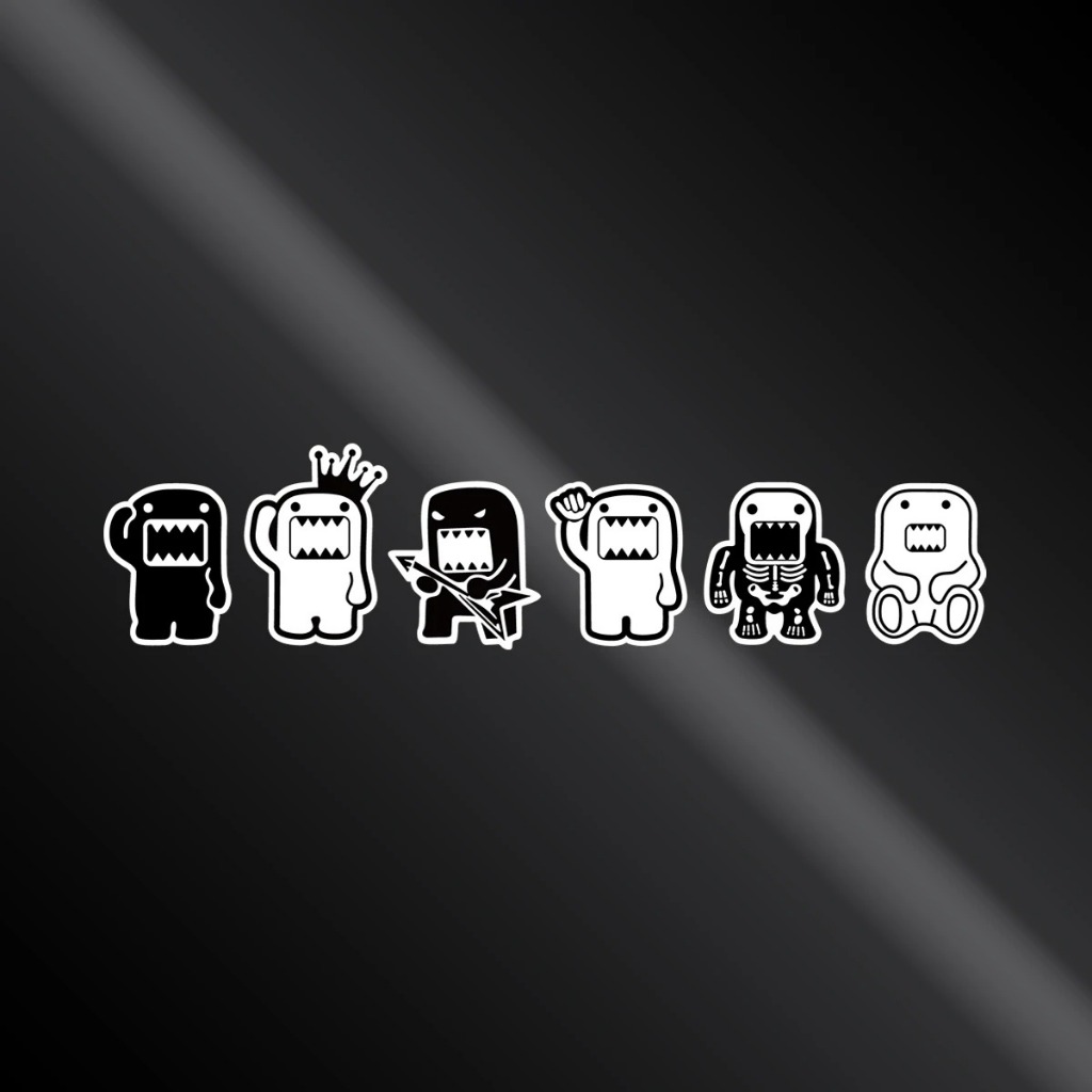 JDM DOMO Jun Kartun Modifikasi Aksesoris Mobil Stiker Reflektif Kepribadian Bumper Goresan Sepeda Mo