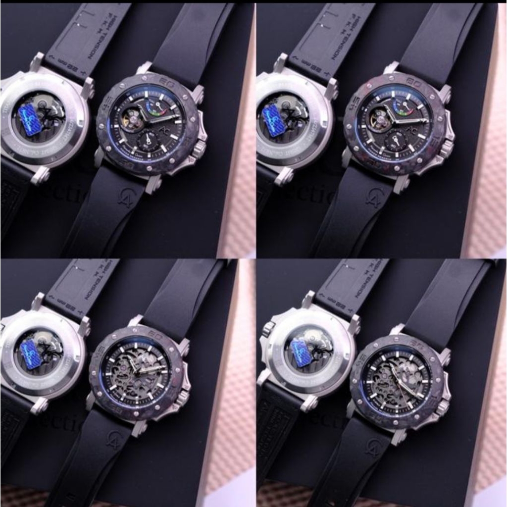 JAM TANGAN PRIA AUTOMATIC CARBON ALEXANDRE CHRISTIE AC9205 AC 9205 ORIGINAL GARANSI RESMI 2TAHUN