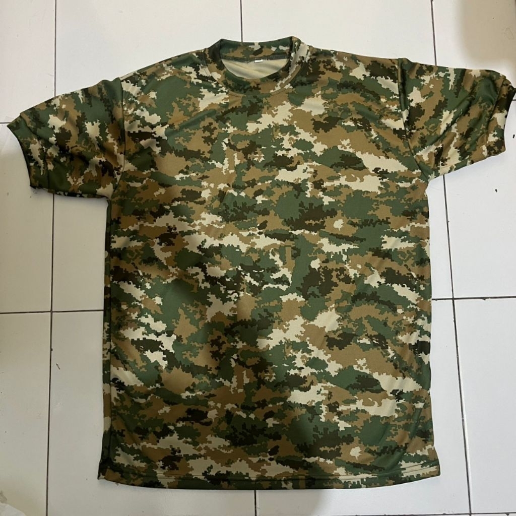 kaos dalam pdl drifit loreng sage green tni ad,tni al,tni au