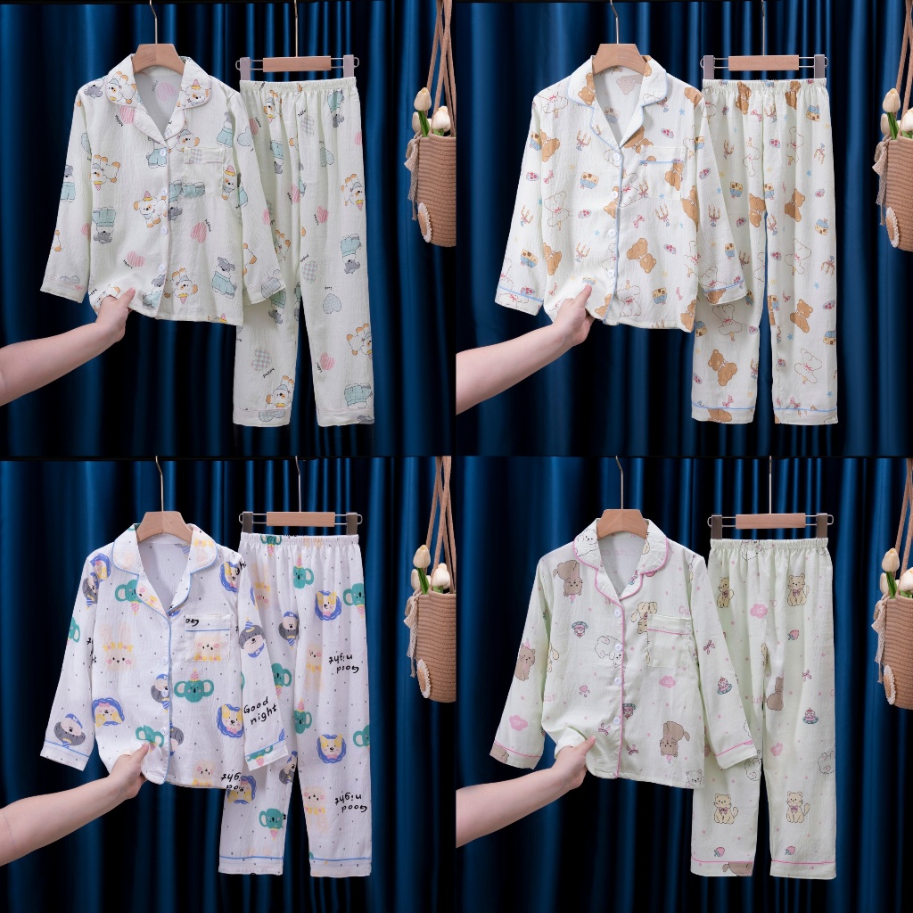 BAJU TIDUR PIYAMA PP KAOS KATUN ANAK BALITA REMAJA TANGGUNG 2-12TAHUN KATUN IMPORT BERKUALITAS UNISE