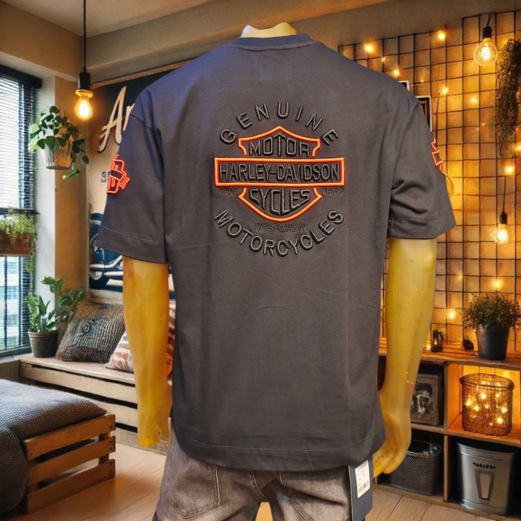 KAOS OBLONG EDISI LIS ORANGE HARLEY DAVIDSON