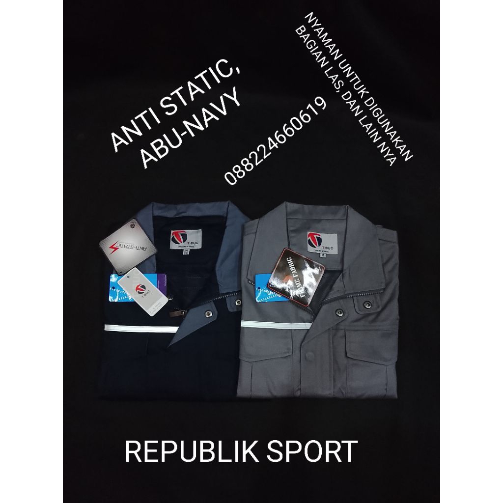 Baju Kerja Safety Atasan T'BUC 100%ORIGINAL EKSPOR KOREA ANTI STATIC ATW PERCIKAN API 2 VARIAN