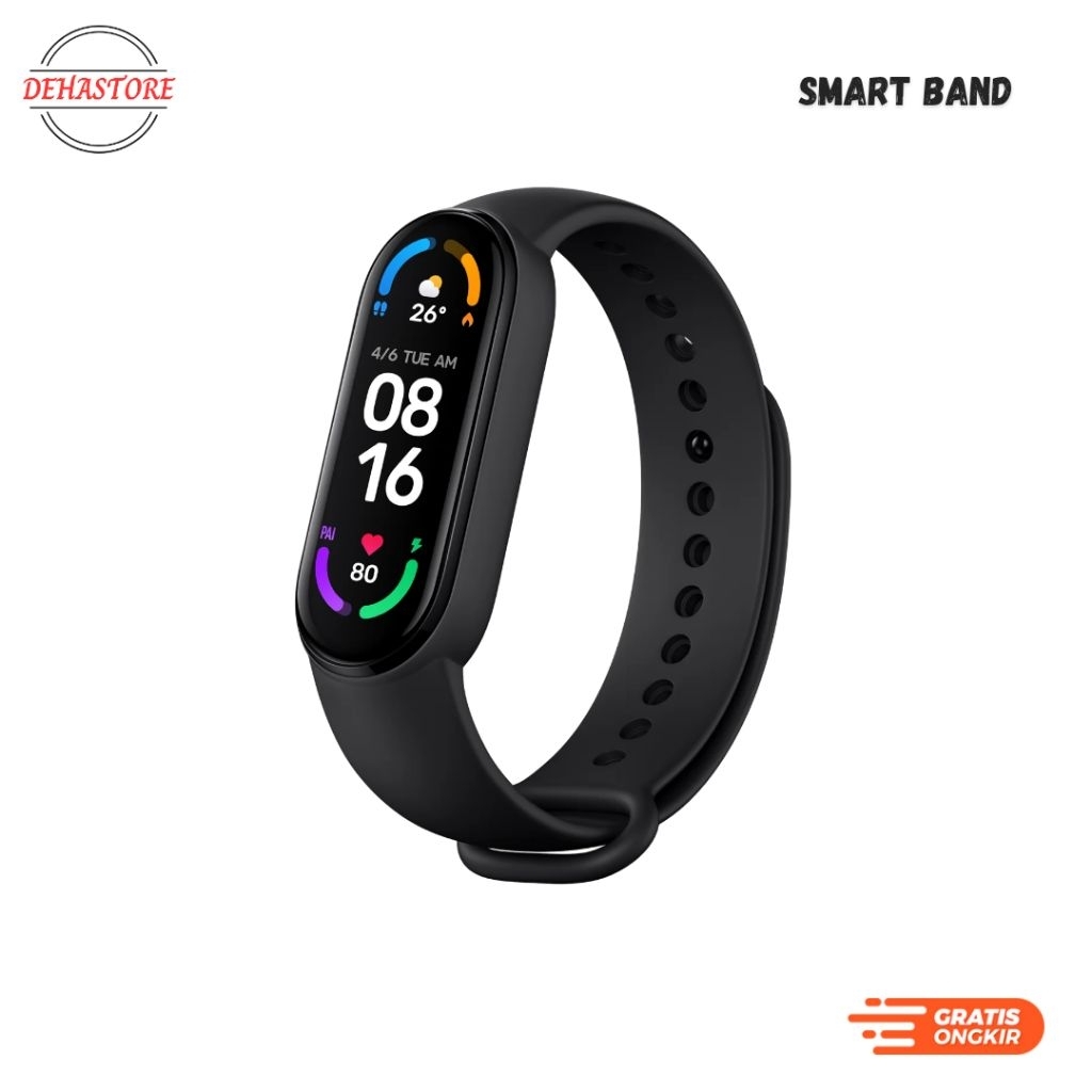 SMART BAND 6 XIAOMI JAM TANGAN OLAHRAGA BONUS TALI STRAP