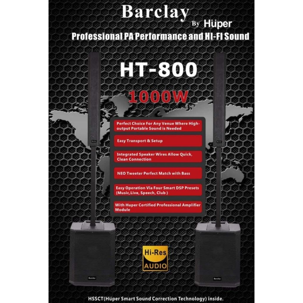 SPEAKER AKTIF BARCLAY BY HUPER HT800 / HT 800 / HT-800 1000 WATT