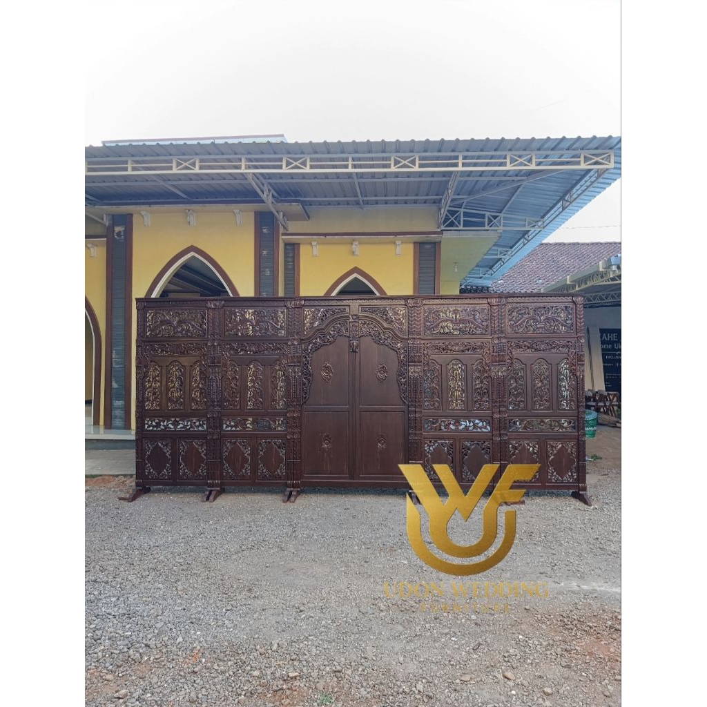 PINTU GEBYOK KAYU JATI, GEBYOK PELAMINAN UKIRAN, PINTU GEBYOK MODEL JAWA