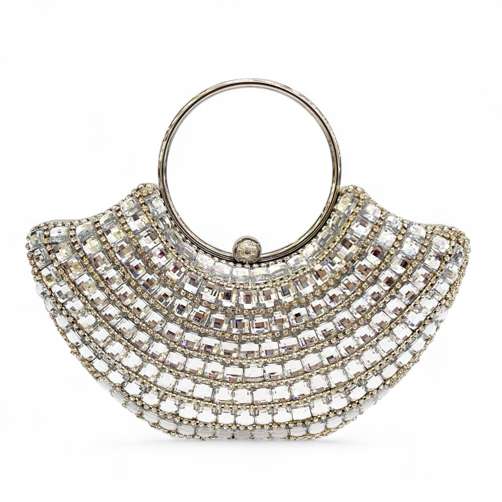 Tas Pesta Permata Kondangan Clutch Seserahan J2409 SILVER