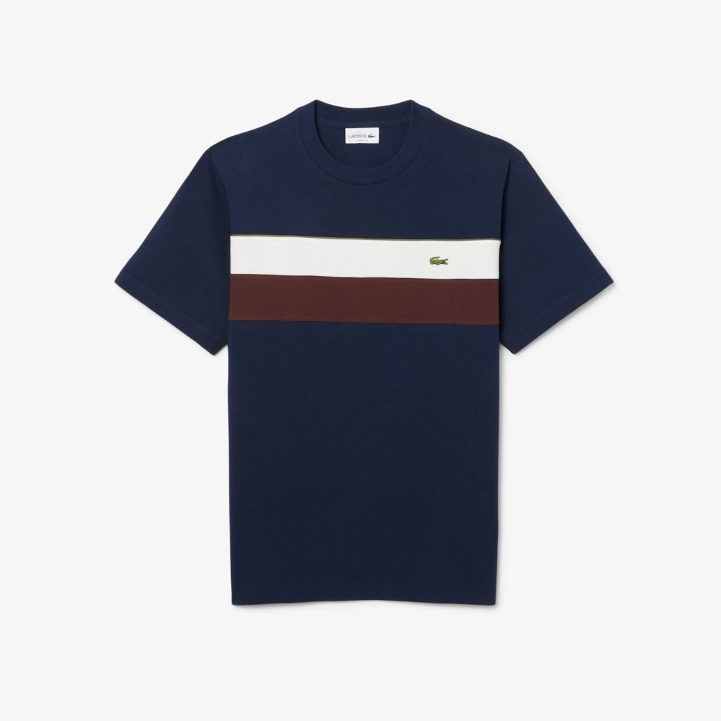 Lacoste Men's Jersey Colour Block T-shirt Kaos Jersey Pria