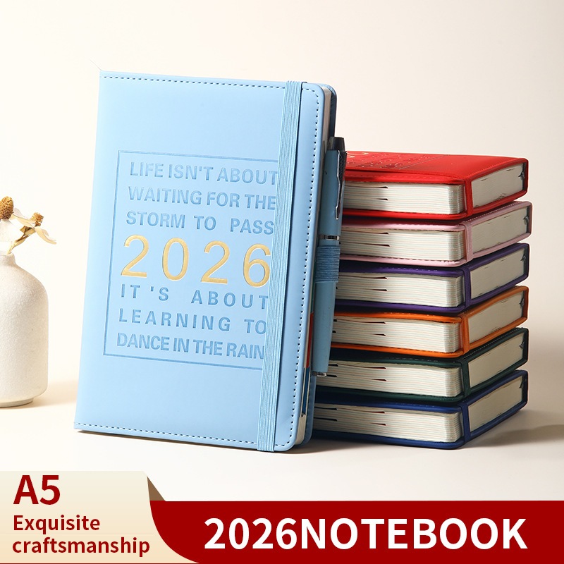 2026Agenda Planner A5 Notebook Mingguan Bulanan Buku Diary Jurnal Perlengkapan Kantor Sekolah Jadwal