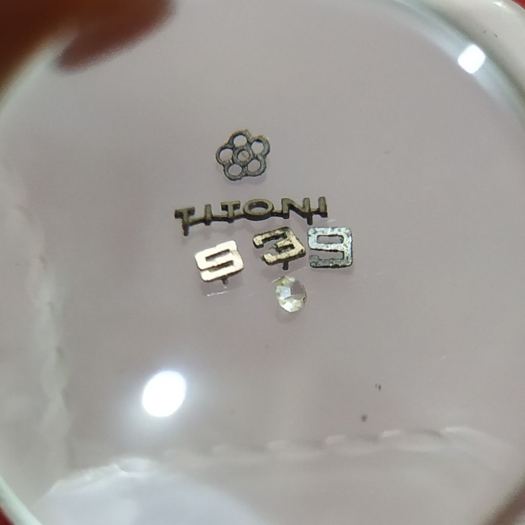 logo plate dial jam tangan titoni space star original