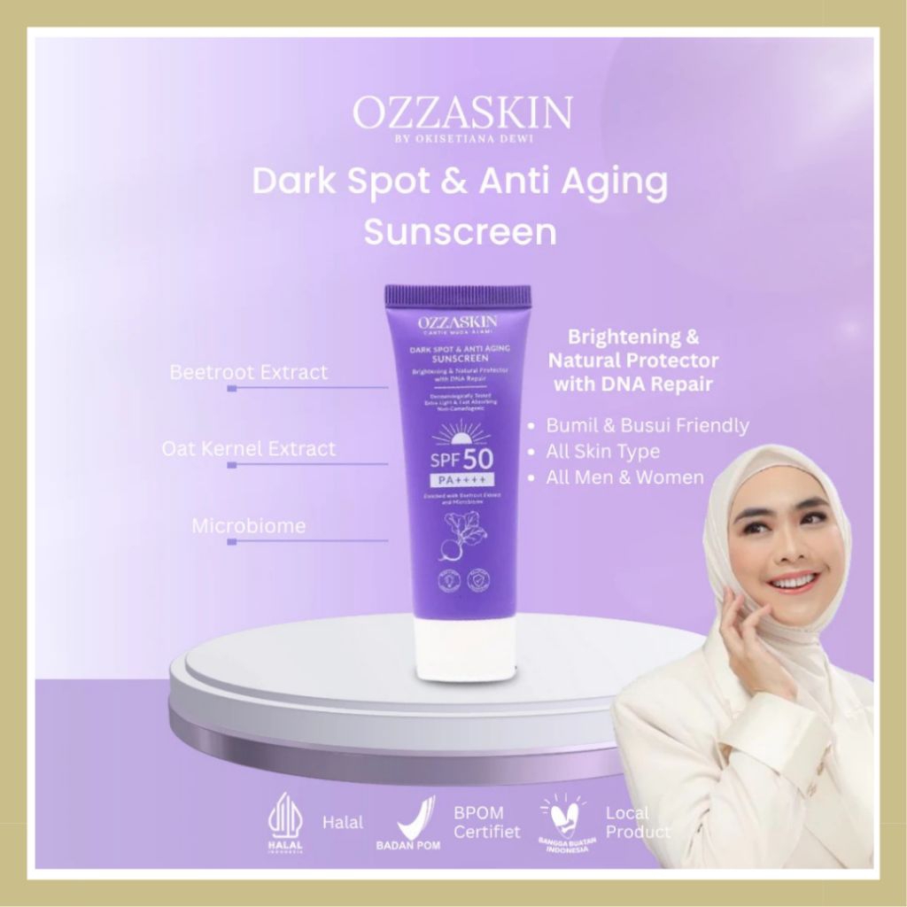 Ozzaskin Official Dark Spot Anti Aging Sunscreen SPF 50 PA+++ Brightening Ozzaskin Skincare Oki Seti