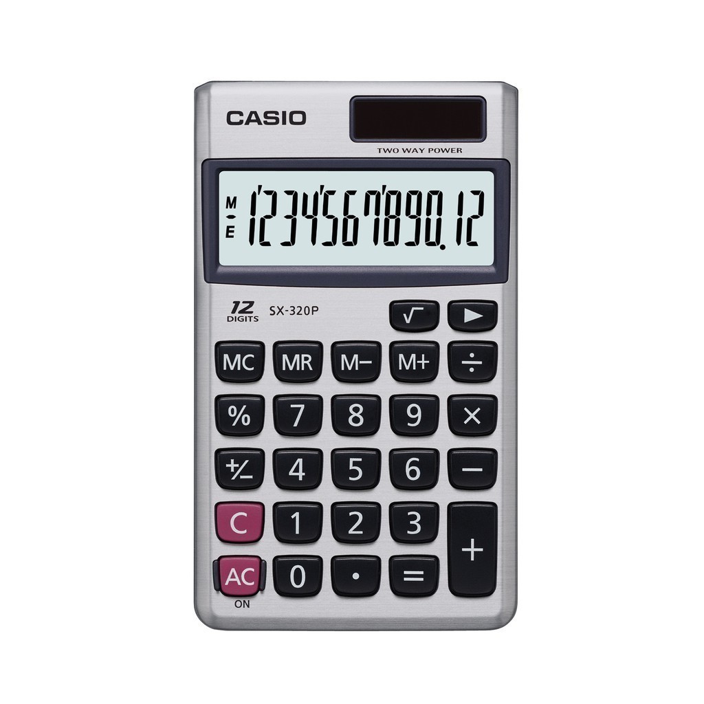 Casio Calculator Mini SX-320P 12 Digits / Kalkulator Mini 12 Digit
