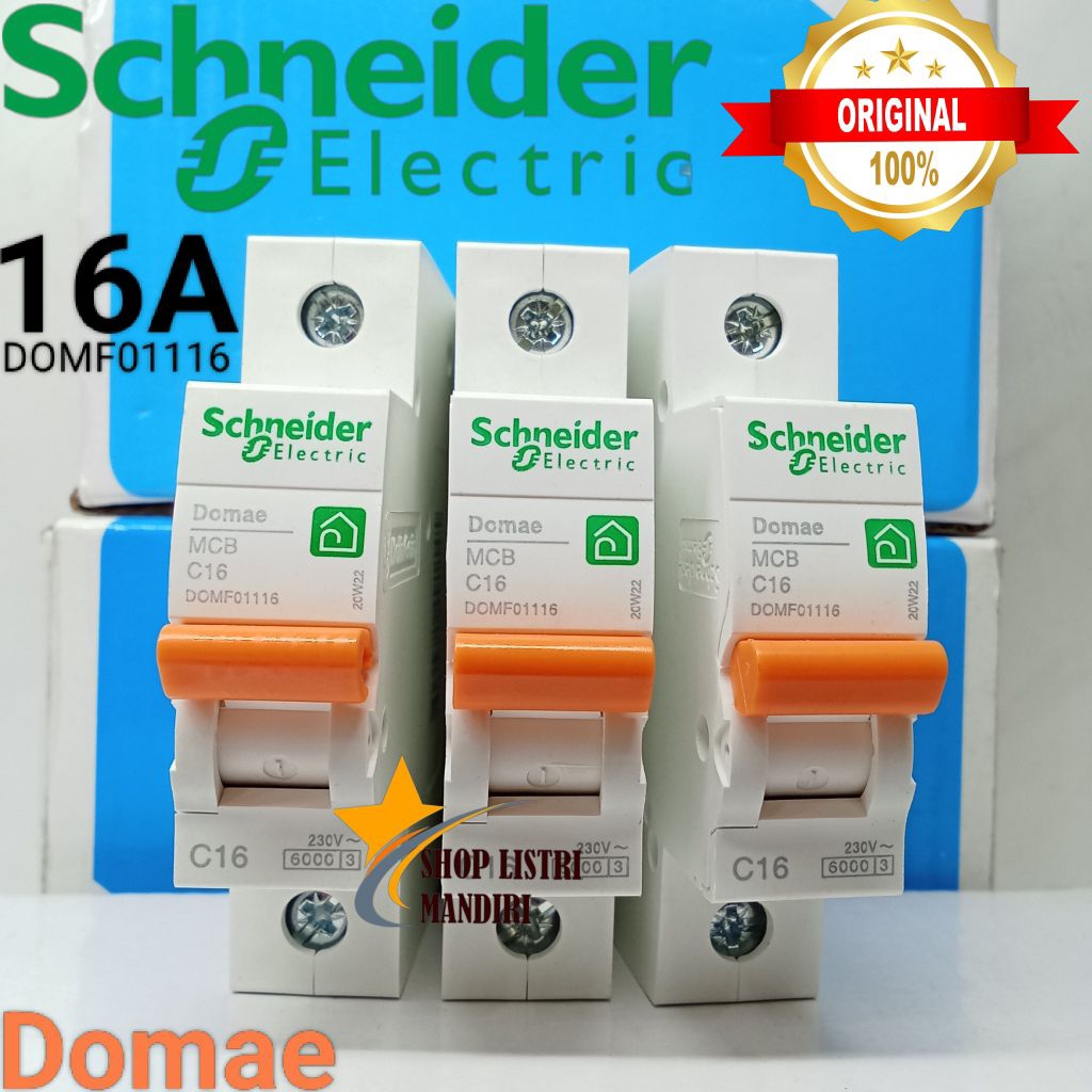 MCB 1p 16a Domae schneider mcb 1phase 16ampere c16 original