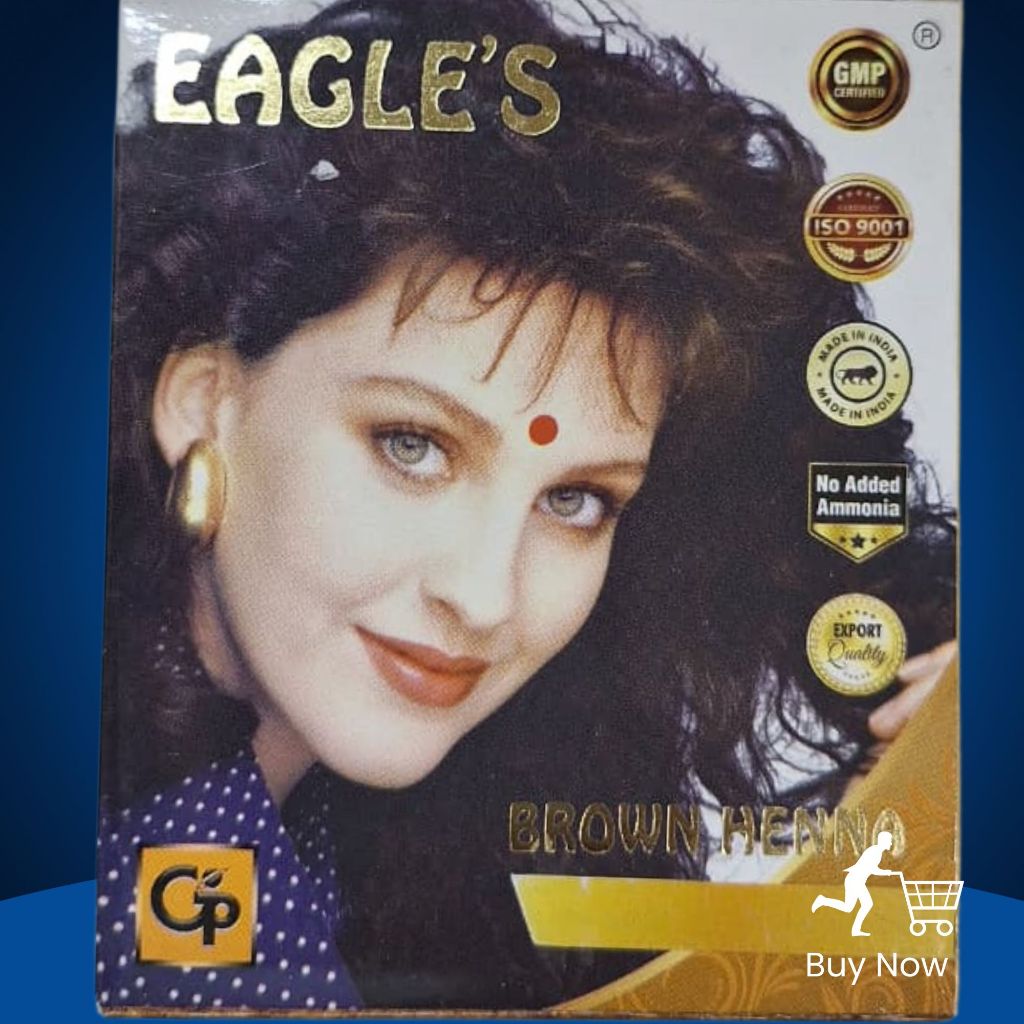 Henna Rambut Eagle's Brown / Semir Rambut Henna Coklat Asli Arab