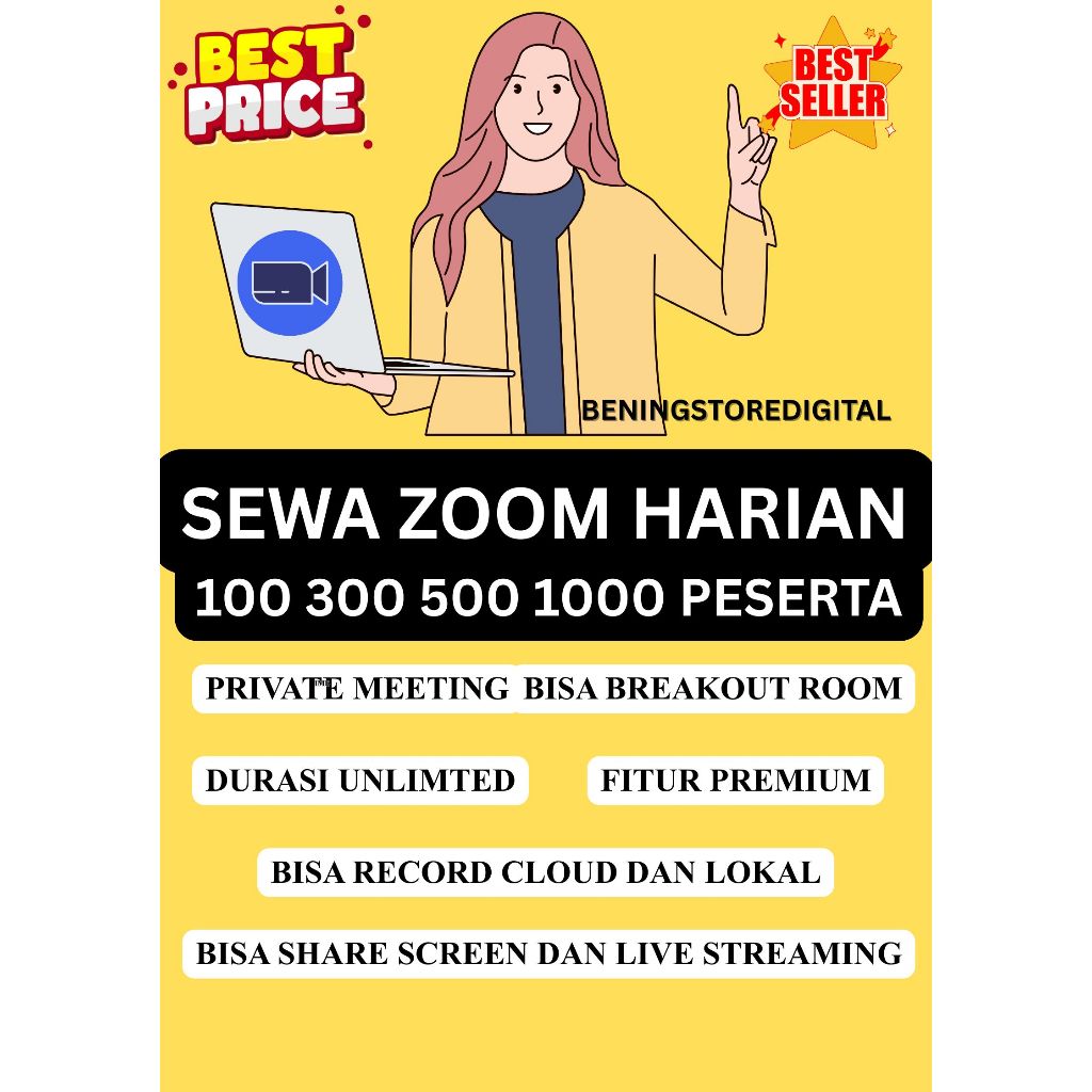 Sewa Harian Zoom Meeting 100 300 500 Peserta Harian Termurah Unlimited