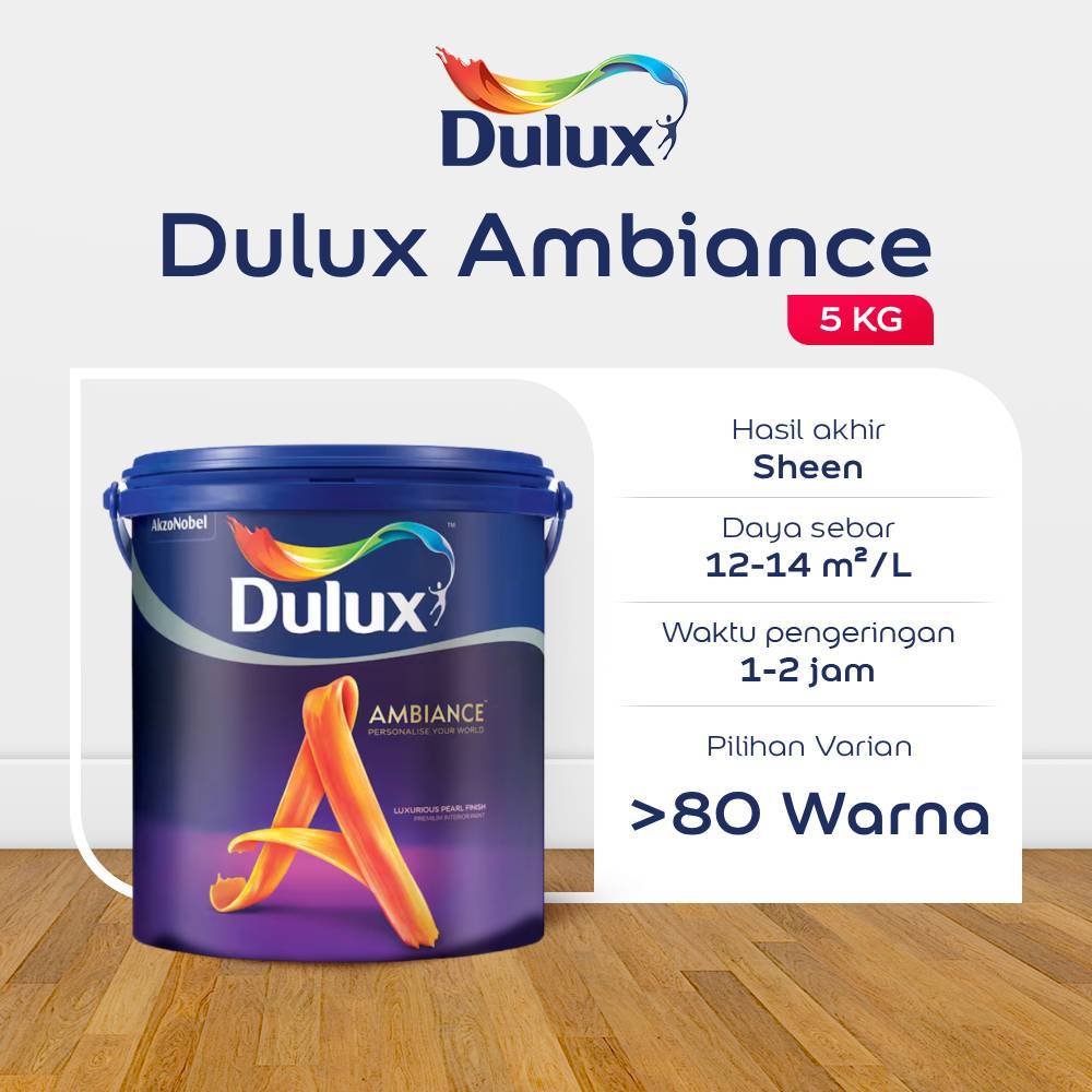 CAT TEMBOK PUTIH 5KG DULUX AMBIANCE 5KG - CAT PUTIH DULUX ORIGINAL