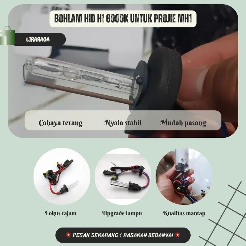 Bohlam HID H1 6000K Standar OEM untuk Projie MH1