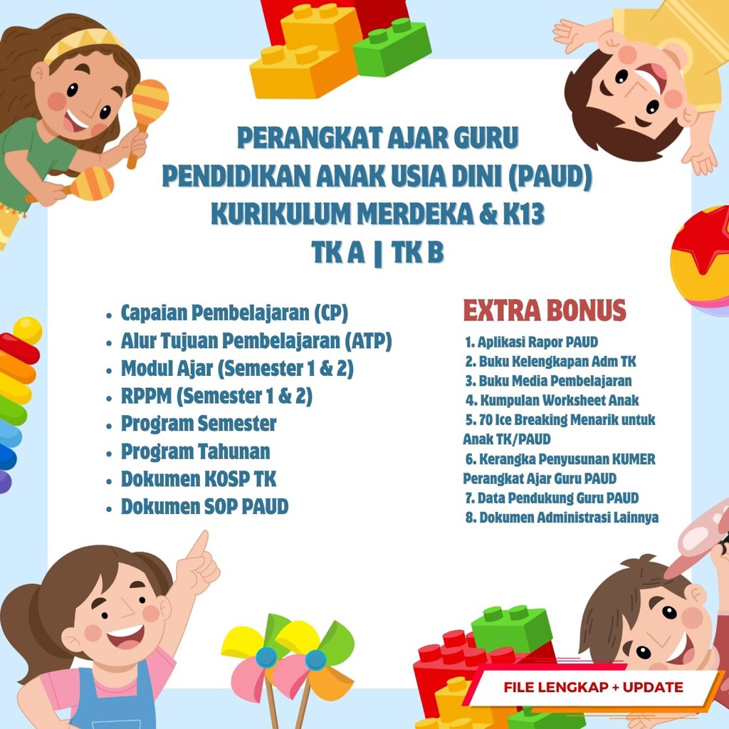 PERANGKAT AJAR GURU PAUD TK A / TK B KURIKULUM MERDEKA DAN K13