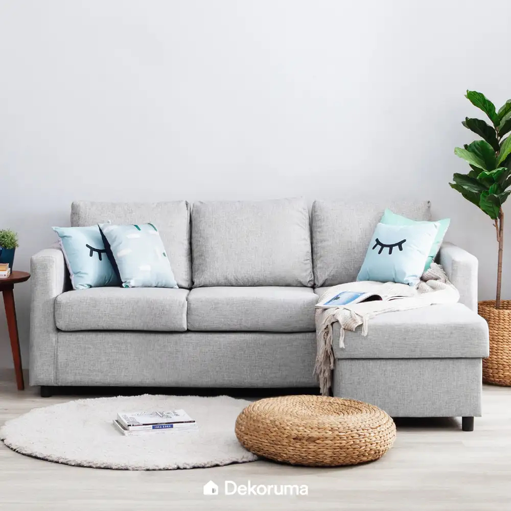 Dekoruma Hiro Sofa 3 Seater Scandinavian / Sofa Minimalis Modern 3 Dudukan Kain