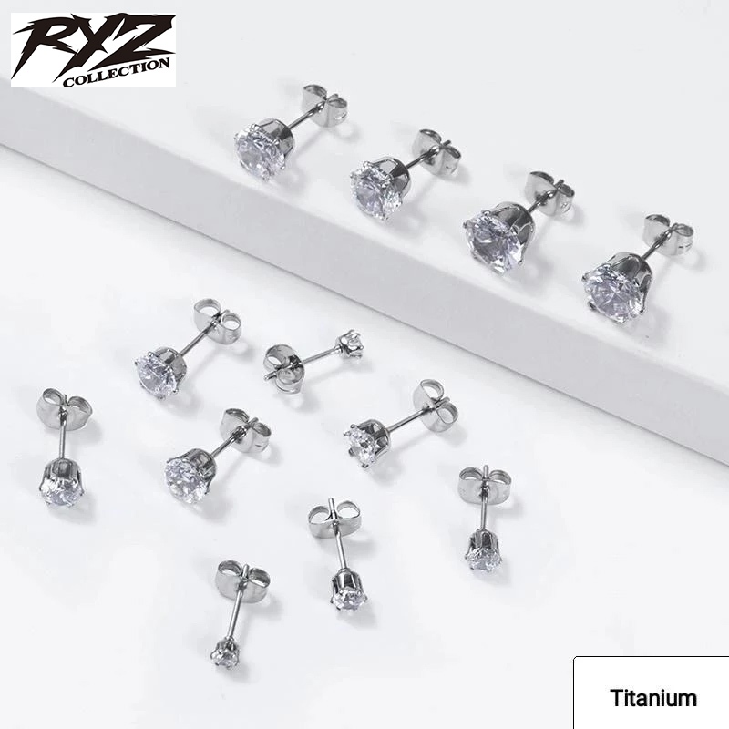 Anting Tusuk Diamond Anting Plug Titanium / Satu Pcs Anting Tindik Permata