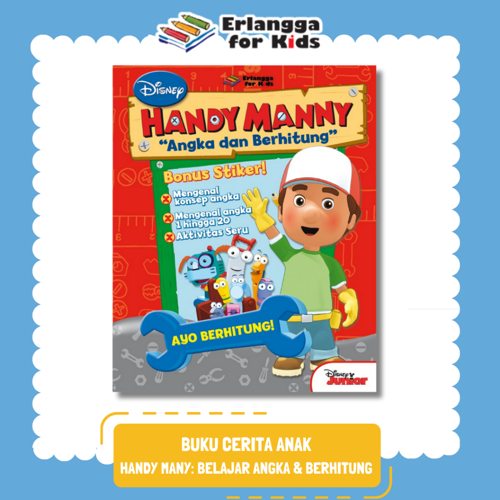 [Erlangga] Buku Cerita Anak Bergambar Seri Handy Manny: Belajar Angka & Berhitung