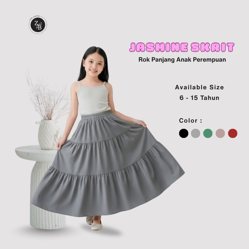 Rok Anak Perempuan Korea Style Rempel Usia 6 - 14 tahun Rok Anak Remaja Tanggung Jasmine Zoe butiq