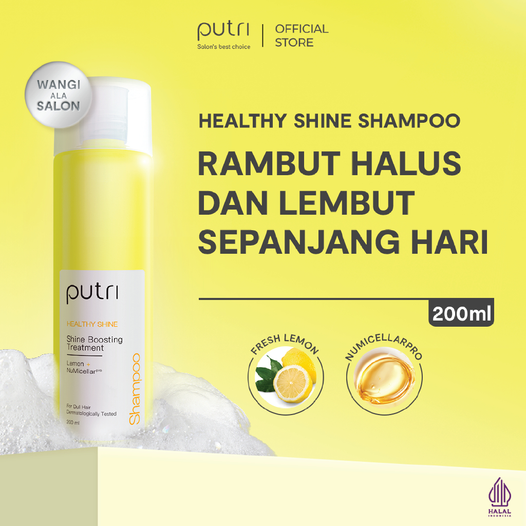 Putri Healthy Shine Shampoo | Anti Rambut Kusam | Shampoo Wangi Tahan Lama | Shampoo Rambut Badai | 