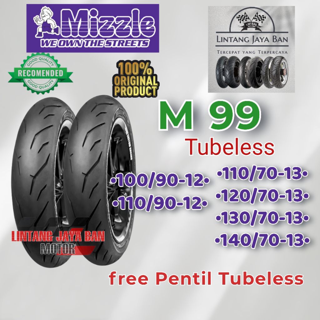 Ban motor Mizzle Ring 12 Ring 13 tubeless 110/70-13 120/70-13 130/70-13 140/70-13 tubeless gratis pe