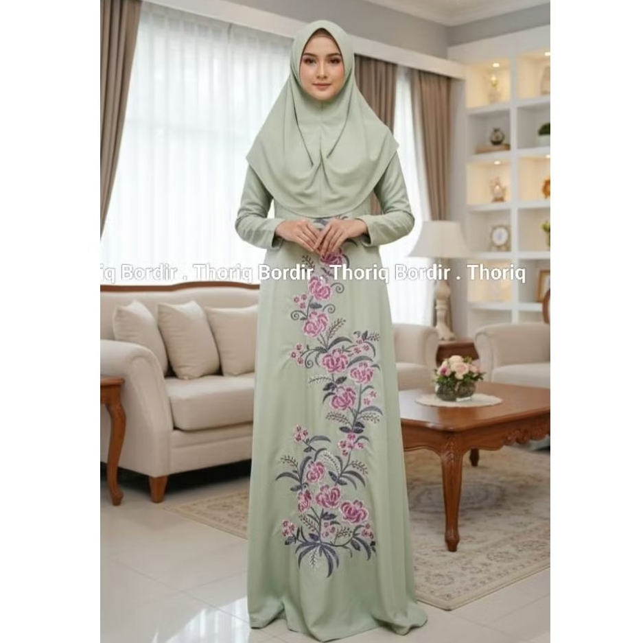 Bahan Gamis dan Long dress Bordiran Bukittinggi