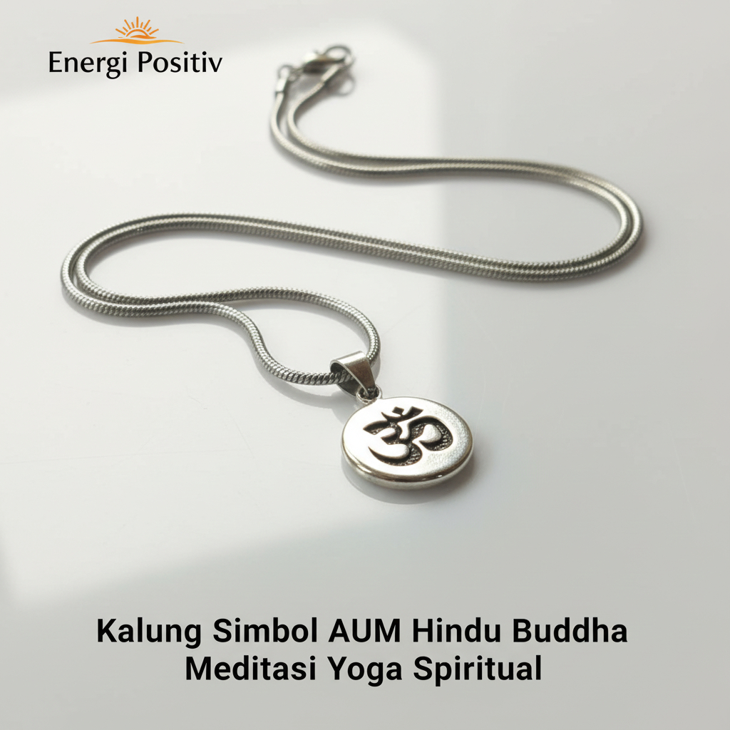 Kalung Liontin OM Titanium Pria Wanita Anti Karat / Kalung Simbol AUM Hindu Buddha Meditasi Yoga