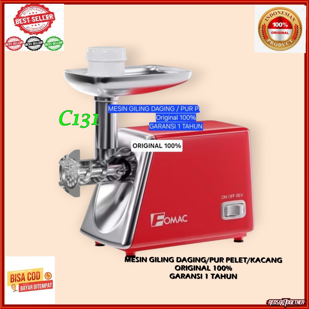 C131 ORI 100%  Mesin penggiling daging 350w 350 W ALAT PERALATAN GILING PUR VOER SAYURAN KACANG PENG