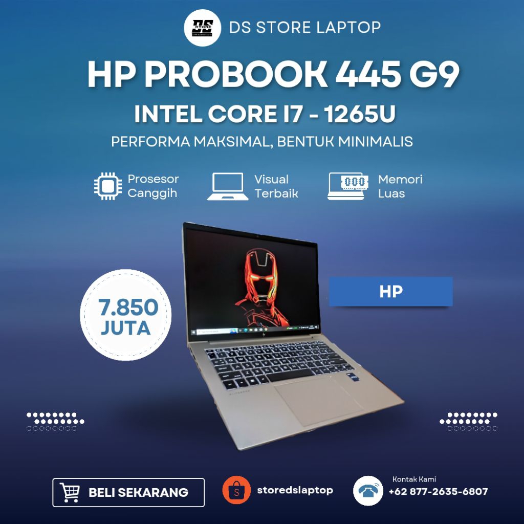 HP ELITEBOOK 840 G9 i7 - 1265U 12th / 16GB RAM / 512GB NVME / FHD / MULUS / BACKLITE KEY / BERGARANS