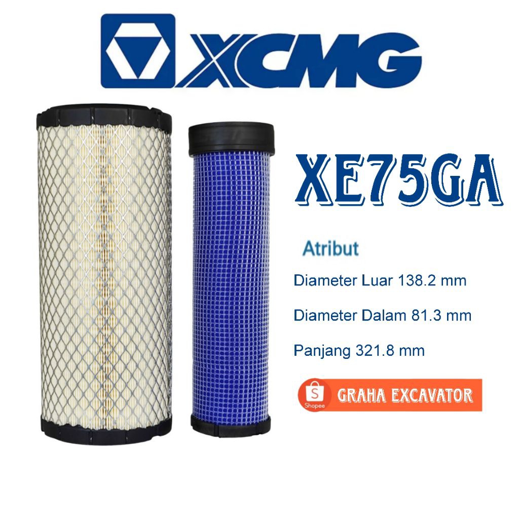 Filter Udara XCMG XE75GA 1Set Outer Inner