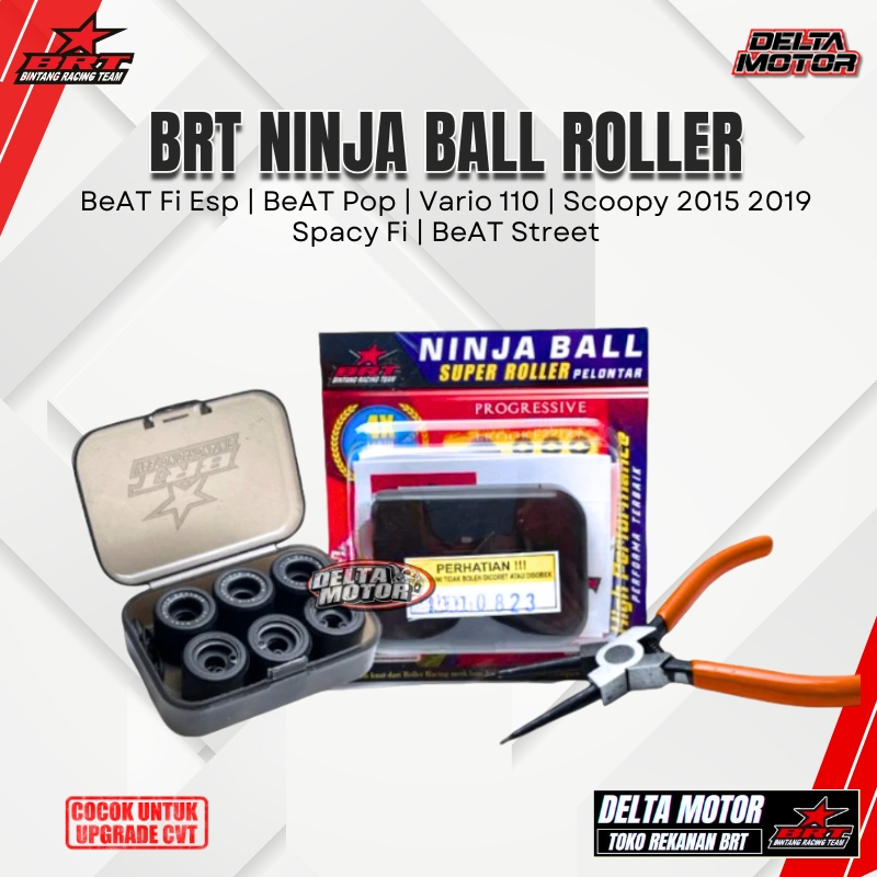 ROLLER RACING BRT NINJA BALL 8 9 10 11 12 13 GRAM BEAT FI ESP BEAT POP BEAT STREET VARIO 110 FI SCOO
