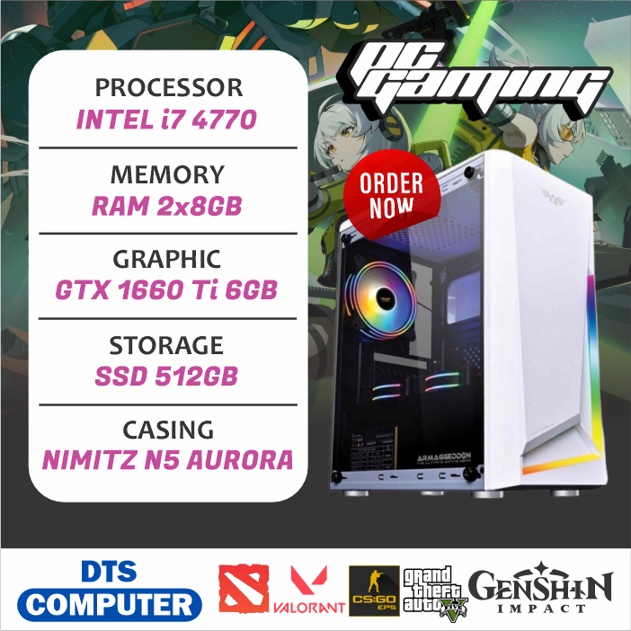 PC RAKITAN GAMING CORE i7 SIAP GAME BERAT