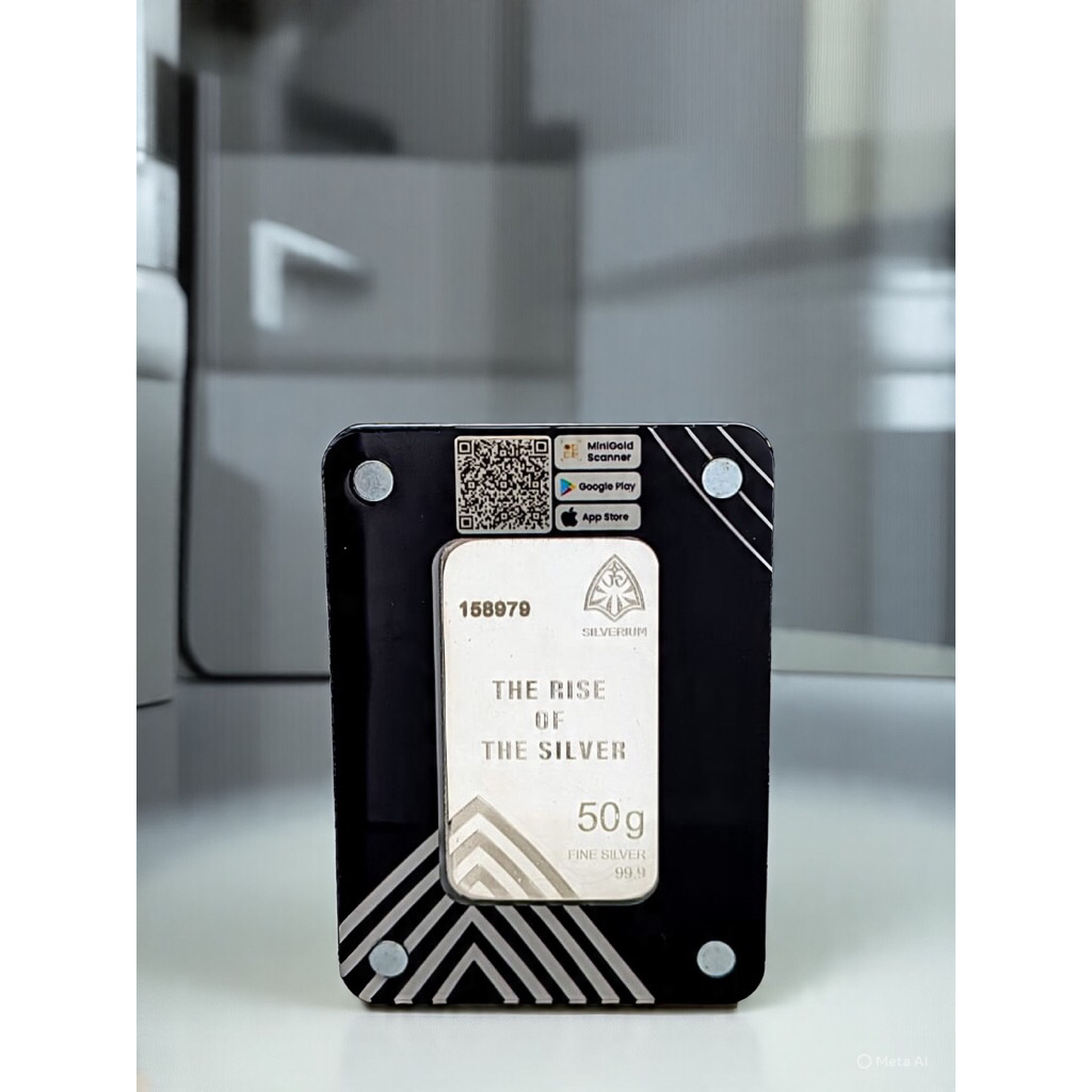 Silverium 50 Gram Ori By Minigold Perak Batangan Fine Silver 999