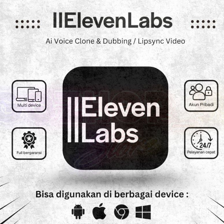 ELEVENLABS - AI Voice Generator, Voice Cloning, Text to Speech (Private 1 Bulan) Eleven Labs