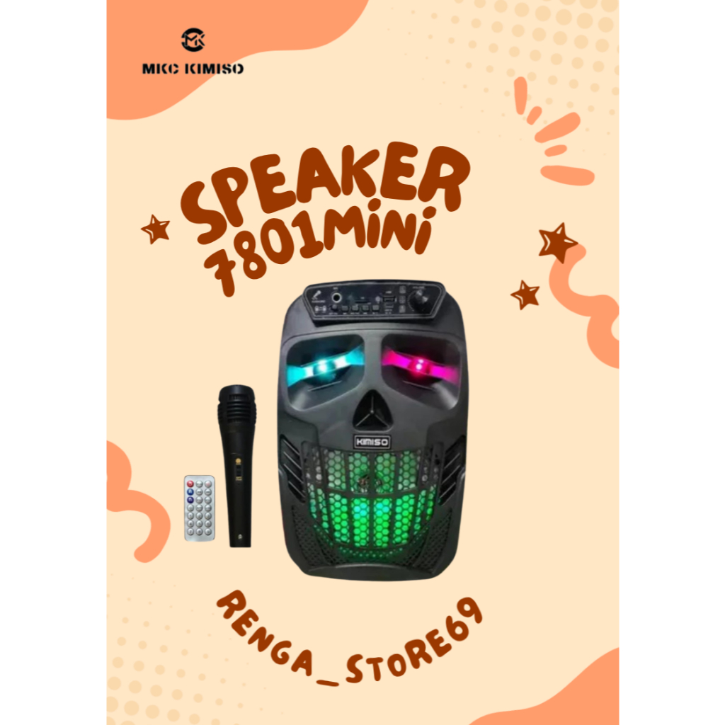 MKC Kimiso Bluetooth Speaker 6.8" Free Mic || QS-7801mini