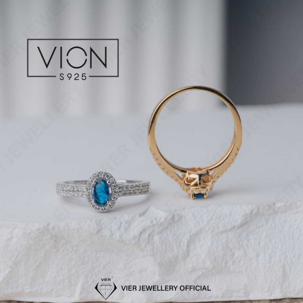 Vion S925 Ring 11528 , Cincin silver 925 / perak , cincin replika berlian crystal zirconia