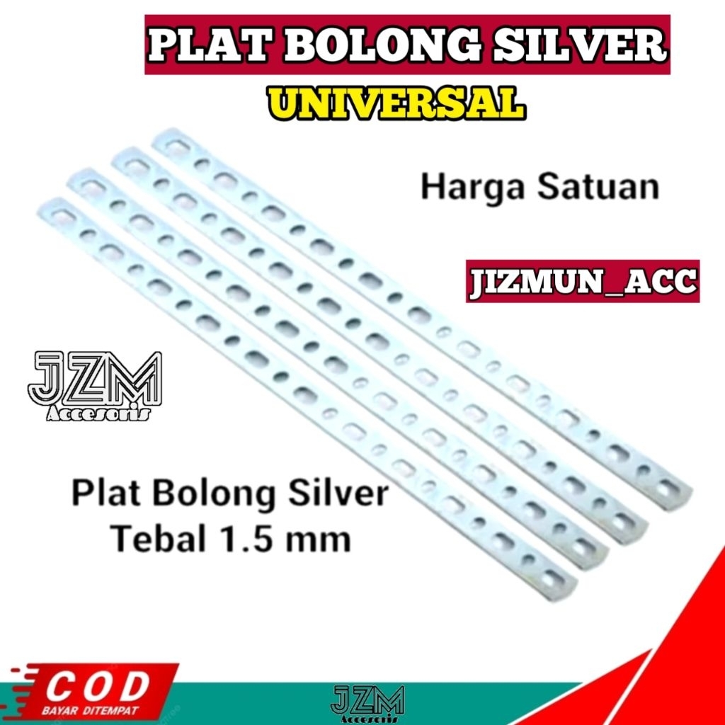 PLAT BOLONG TEBAL 1.5MM BREKET BESI PLAT BOLONG 2MM