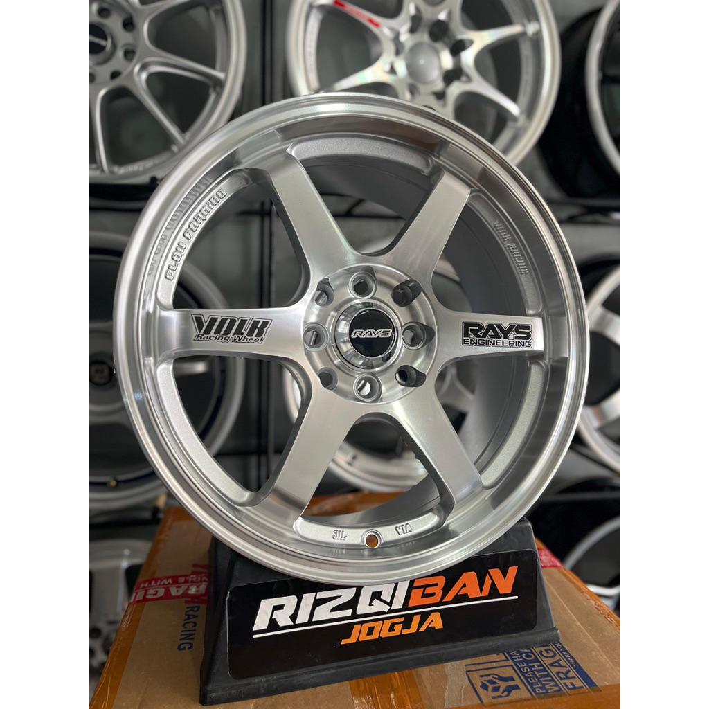 velg te37 r16 full polish lebar 7 et42 kondisi baru