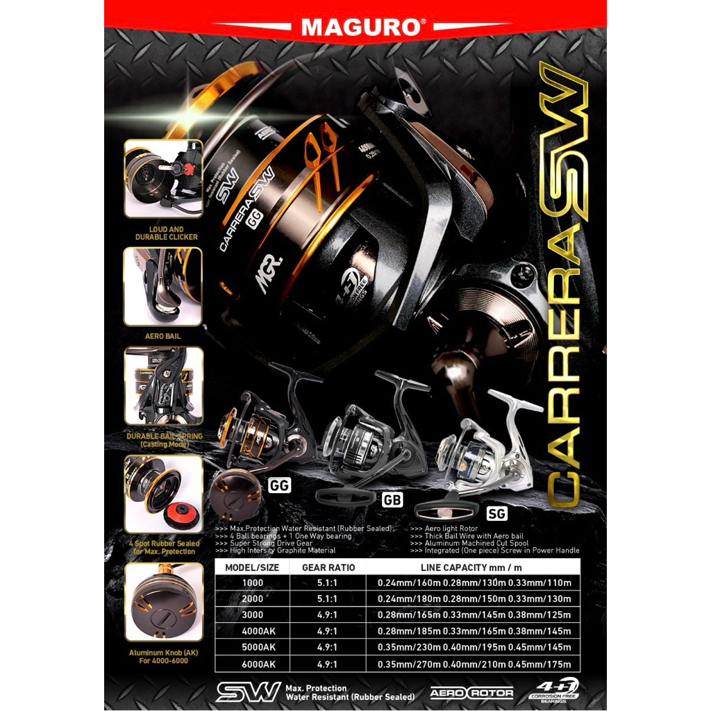 REEL SPINNING MAGURO CARRERA 3000-6000 SW