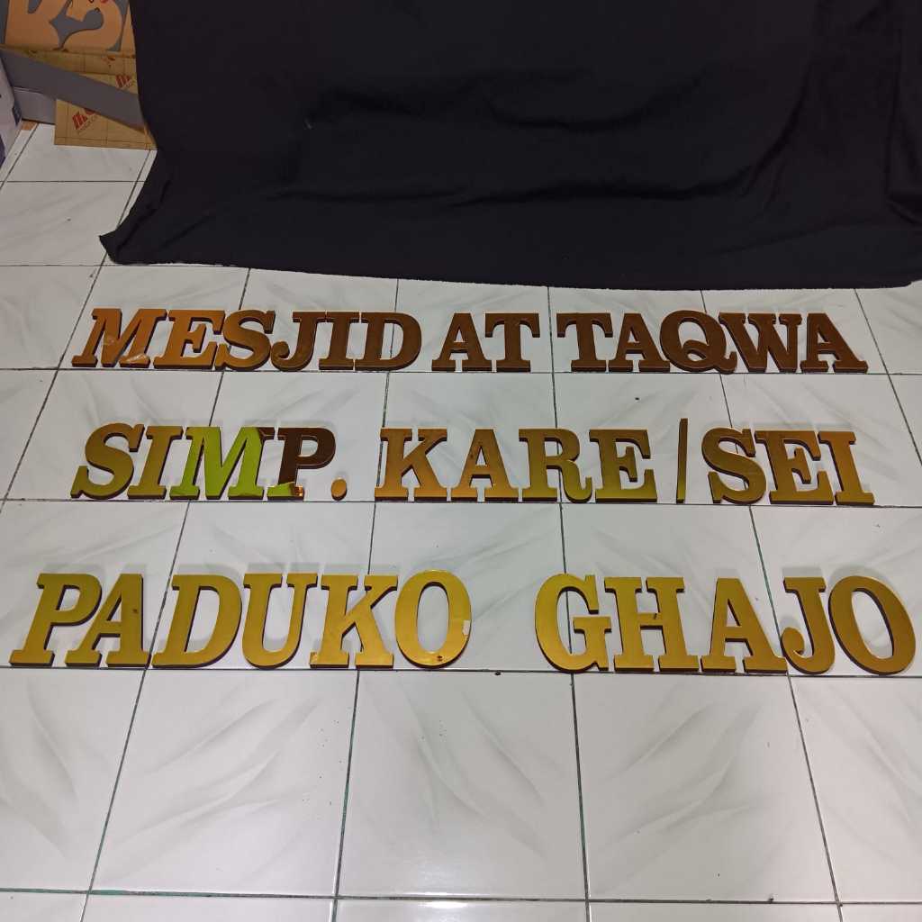 Huruf Timbul Akrilik 2MM Custom Kantor Masjid  Sekolah  Toko Cutting  Papan Nama Eva Akrilik