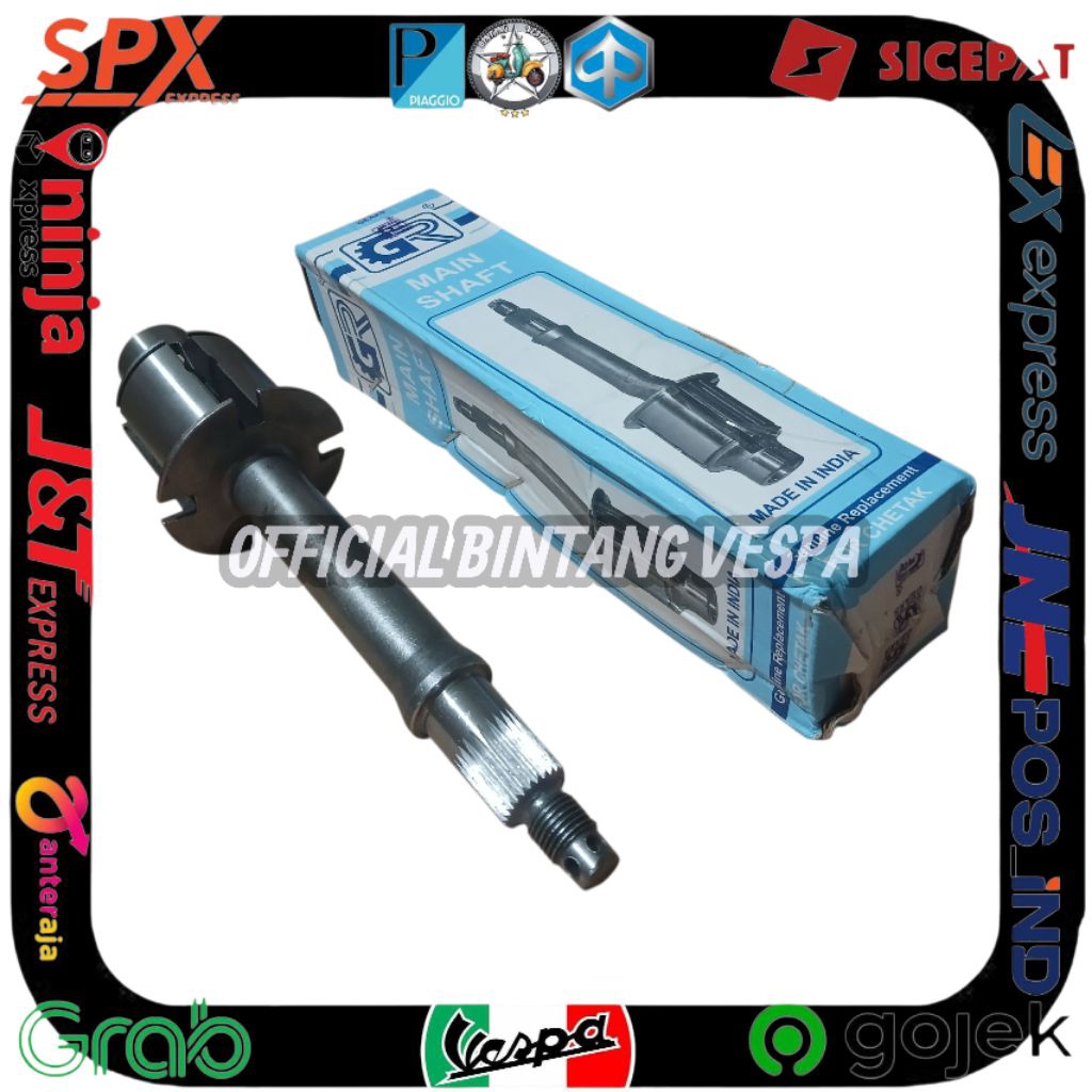 As roda belakang mur 22 As roda belakang vespa super sprint px ps