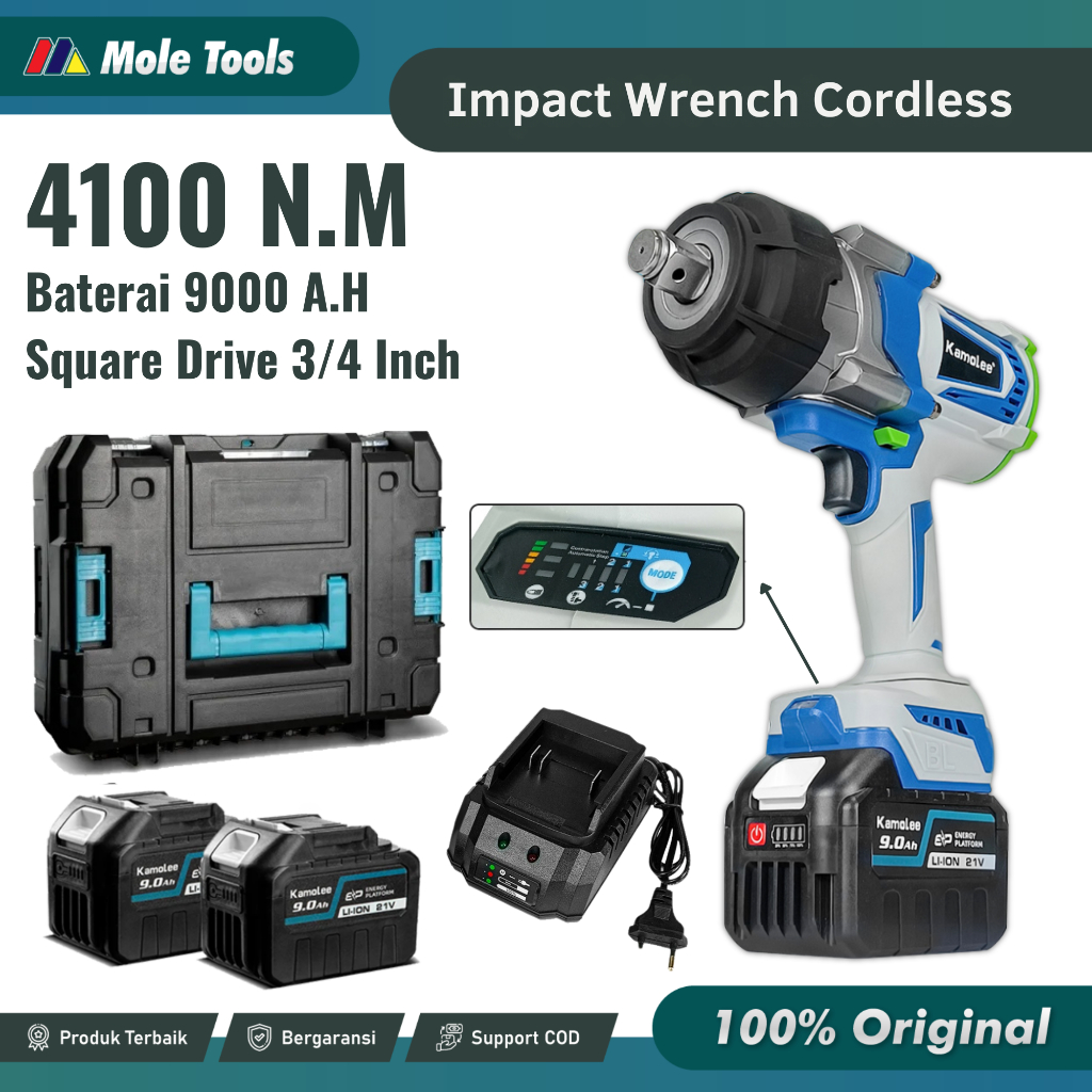 Impact Wrench Jumbo Torsi Besar | Impact Baterai Extra Jumbo High Torsi | Kamolee 4100N.M Pembuka Ba