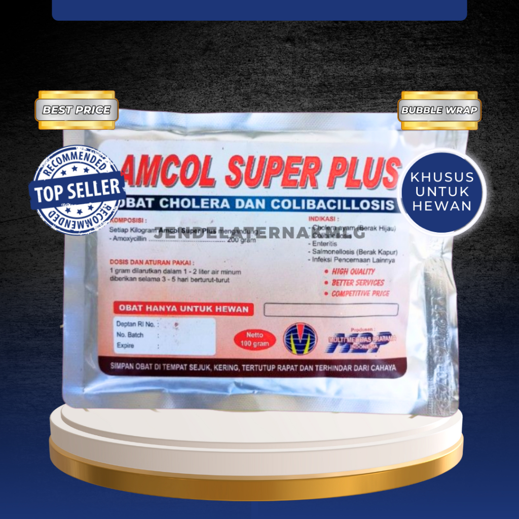 AMCOL SUPER PLUS 100 GRAM M2P - Mencegah Pilek Ngorok Snot Colibacillosis Unggas Pulorum Korisa